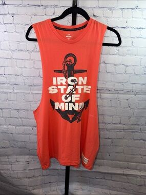 Under Armour Coral Sleeveless Muscle Tank with Anchor Graphic